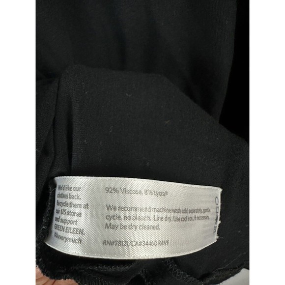 Eileen Fisher Side Slit Tunic Top Size XS Black Viscose Crew Neck Long Sleeve - Picture 3 of 7